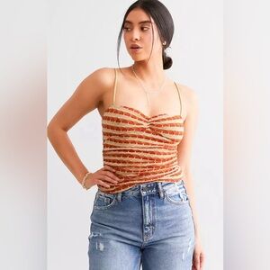 NWT Free People New Love Cami Tank Top in Strawberry Combo